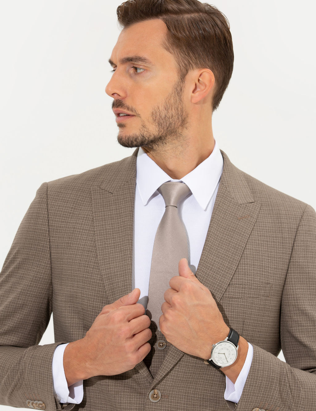 A__k Kahverengi Ex. Slim Fit Tak_m Elbise
