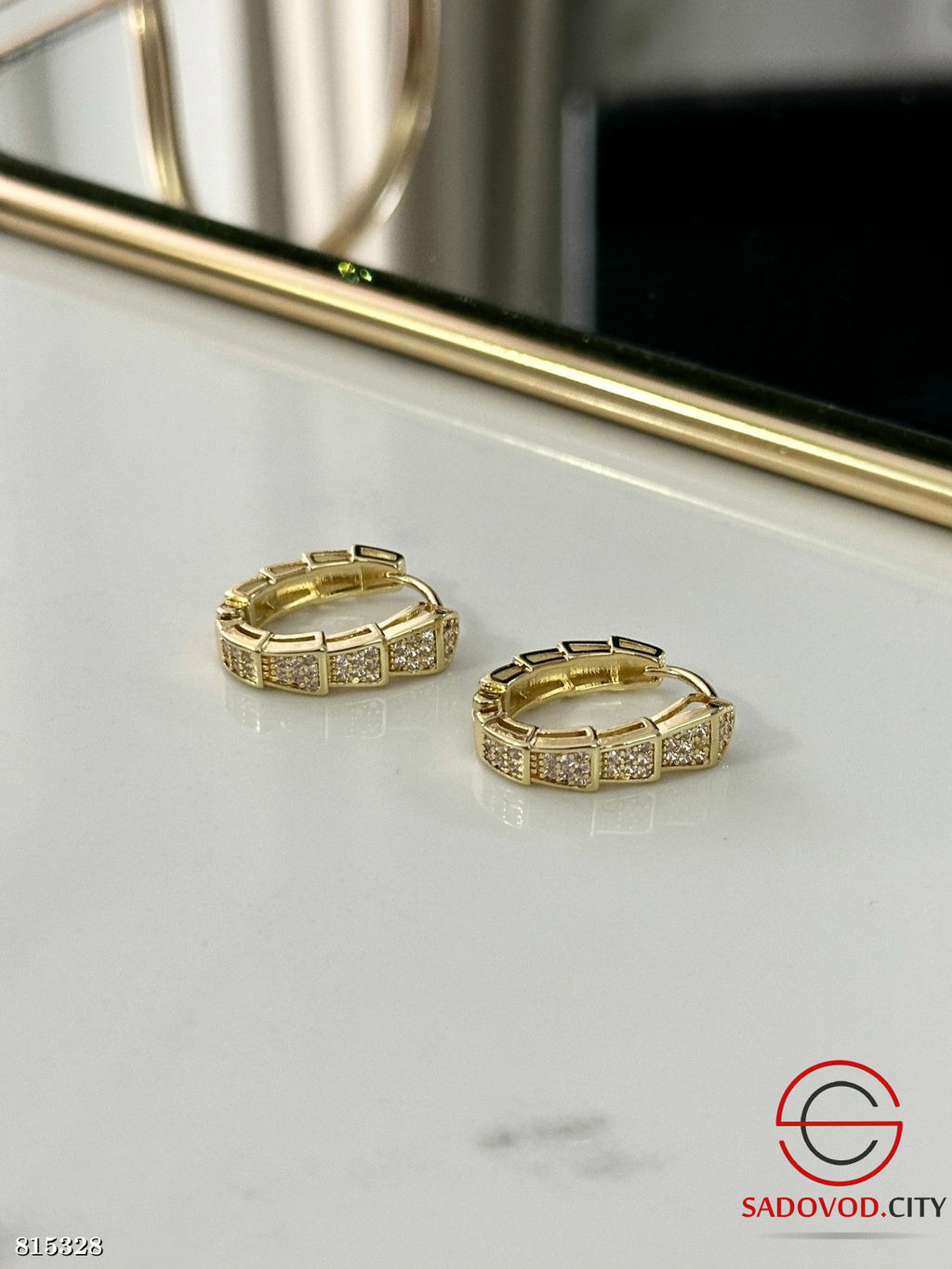 Серьги с камнями из медицинской стали