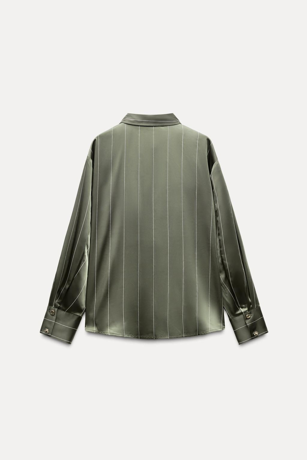 STRIPED SATIN SHIRT - Zara фото 13