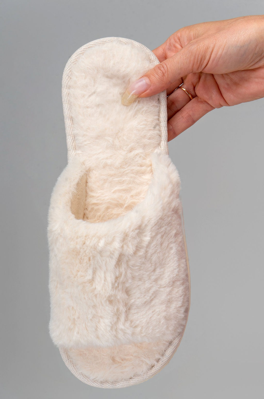 Женские открытые меховые тапочки Happy Fox Home  фото 8