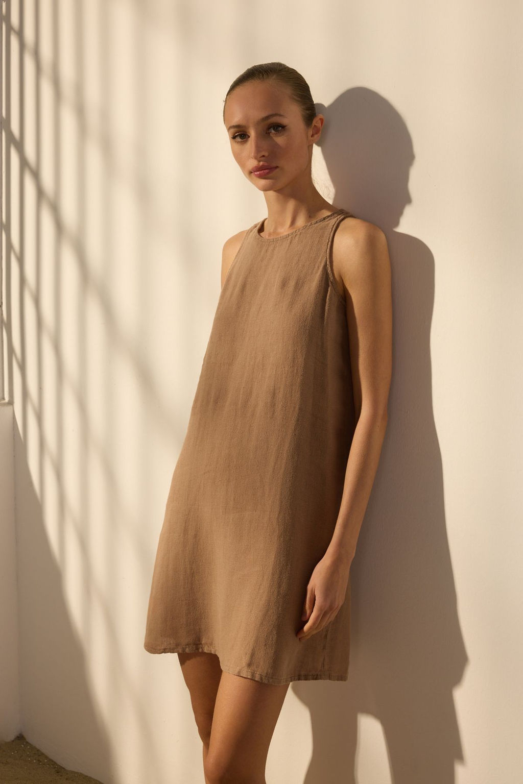 Vizon %100 Keten Basic Mini Elbise TWOSS25EL00610