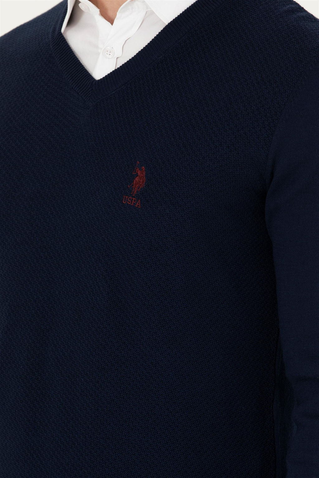 Мужской темно-синий базовый свитер Неожиданная скидка в корзине - U.s. polo assn фото 7