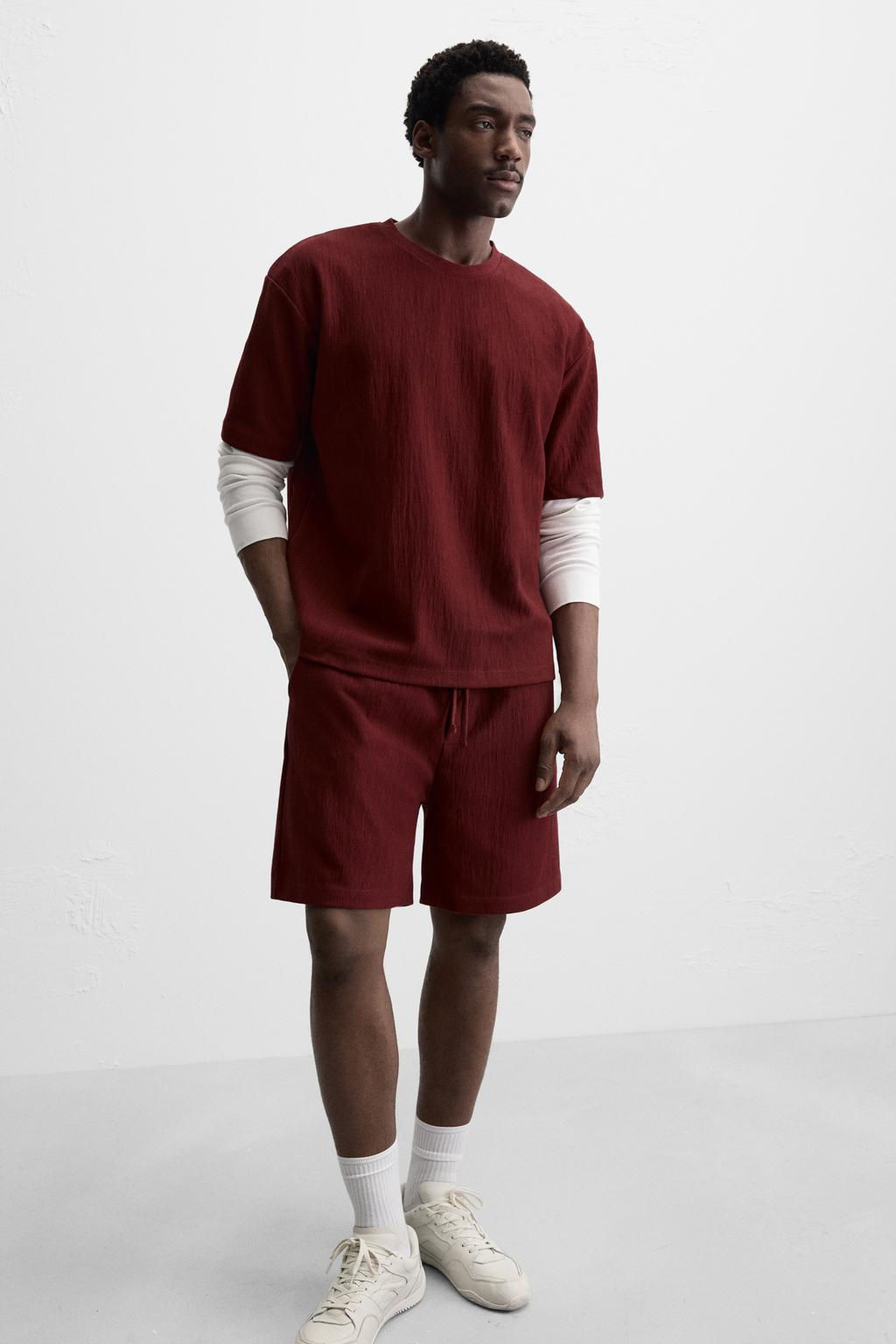 TEXTURED JOGGER BERMUDA SHORTS - Zara фото 13