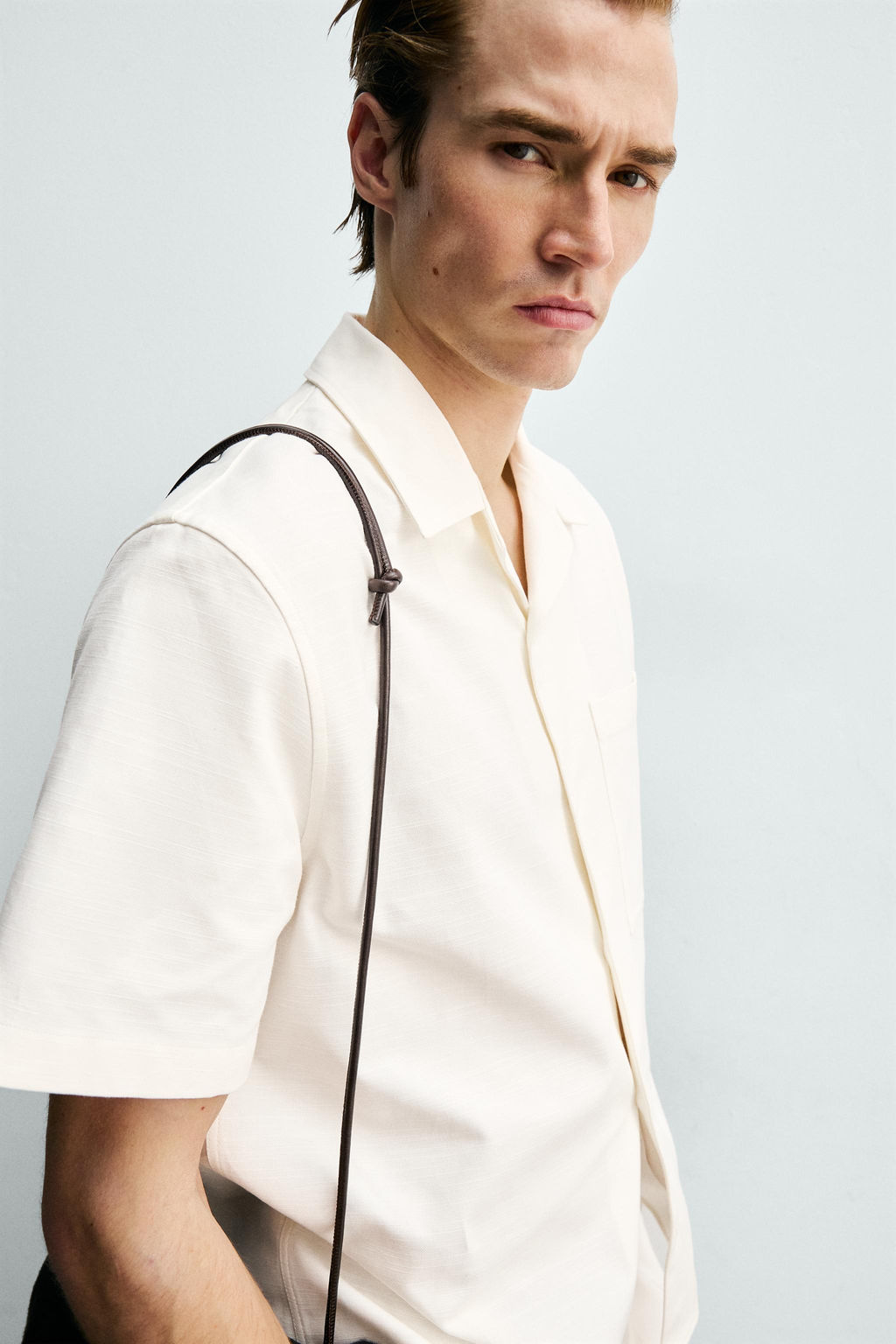 CAMISA BOXY FIT ESTRUCTURA / Blanco - Zara фото 6
