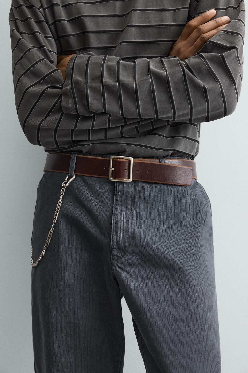 PANTAL?N ESTRUCTURA ALGOD?N LAVADO / ?ndigo claro - Zara фото 5