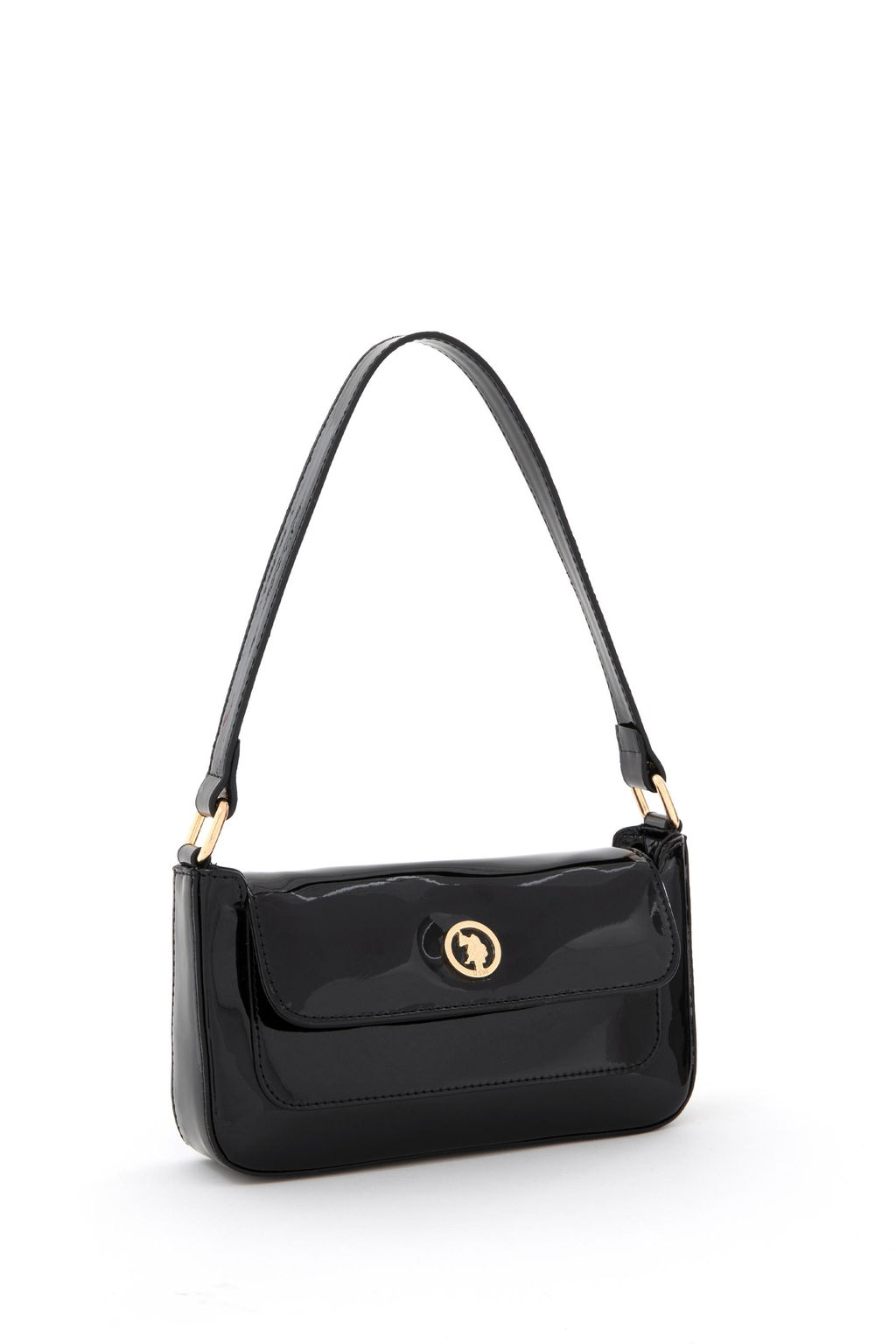 Женская черная лакированная кожаная сумка - U.s. polo assn фото 4