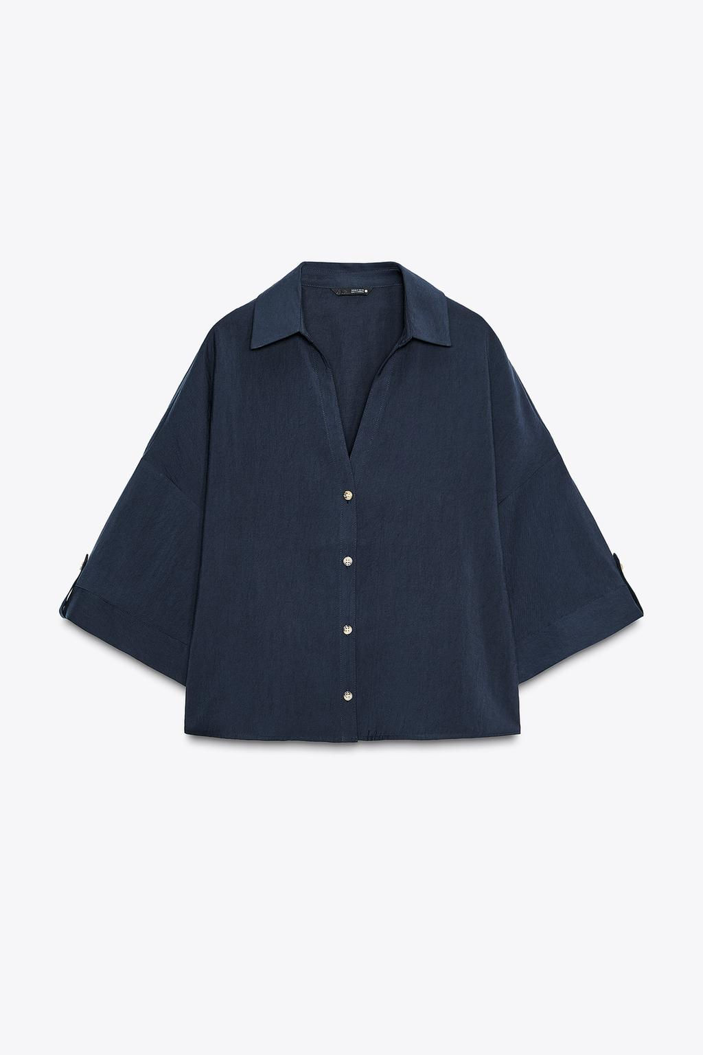 WIDE SHORT SLEEVE SHIRT - Zara фото 7