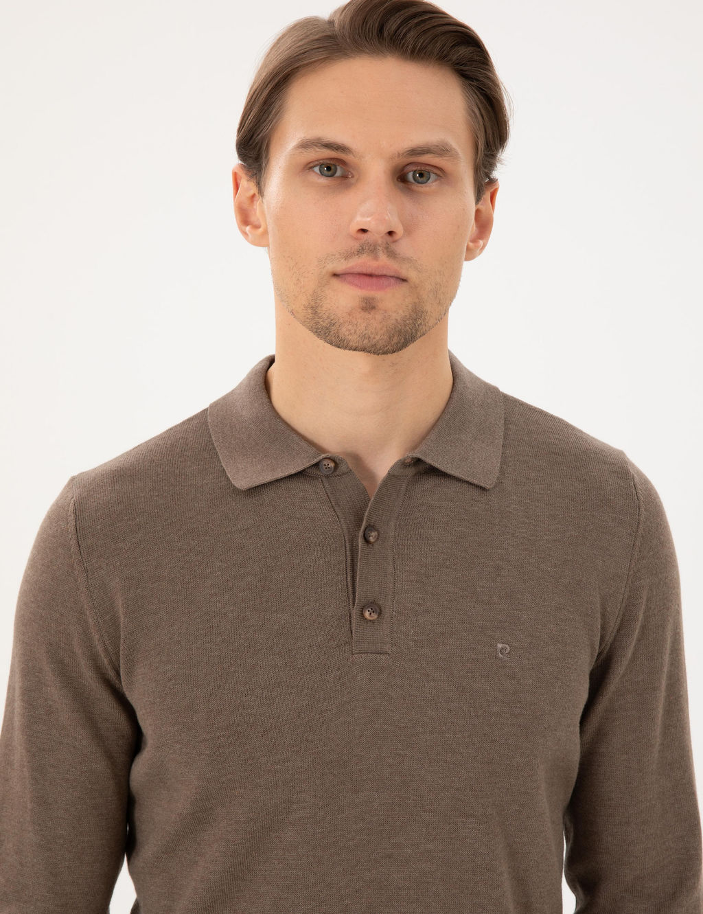 Vizon Melanj Slim Fit Polo Yaka Basic Triko Kazak - Pierre cardin фото 2