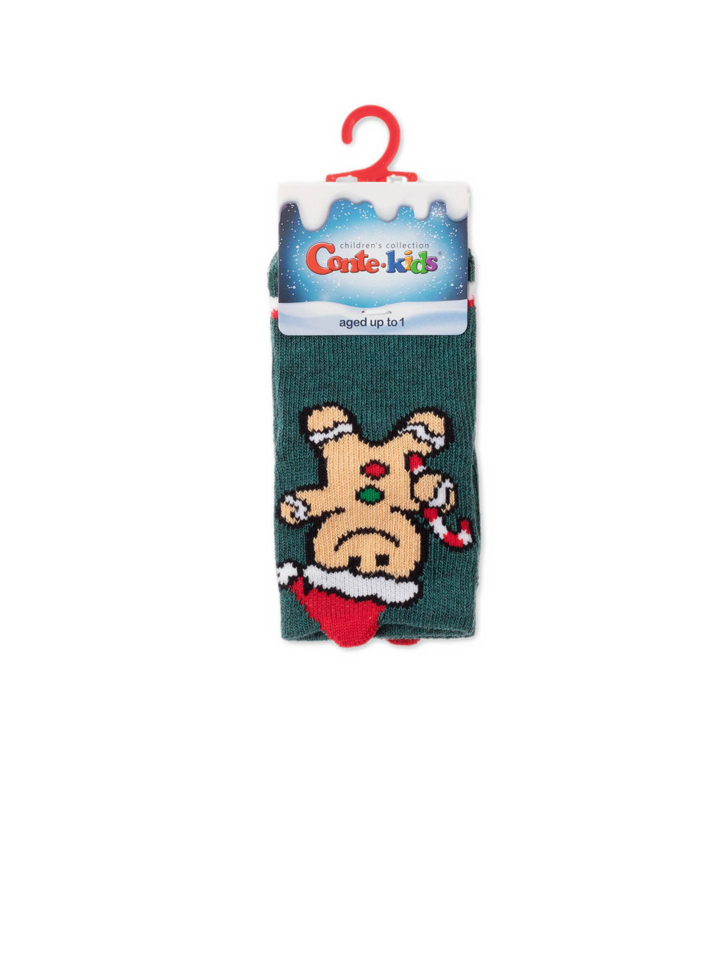 Цена за 2 пары CONTE-KIDS Новогодние носки т.бирюзовый