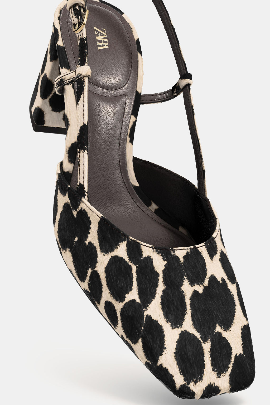ANIMAL PRINT LEATHER SLINGBACK SHOES - Zara фото 10