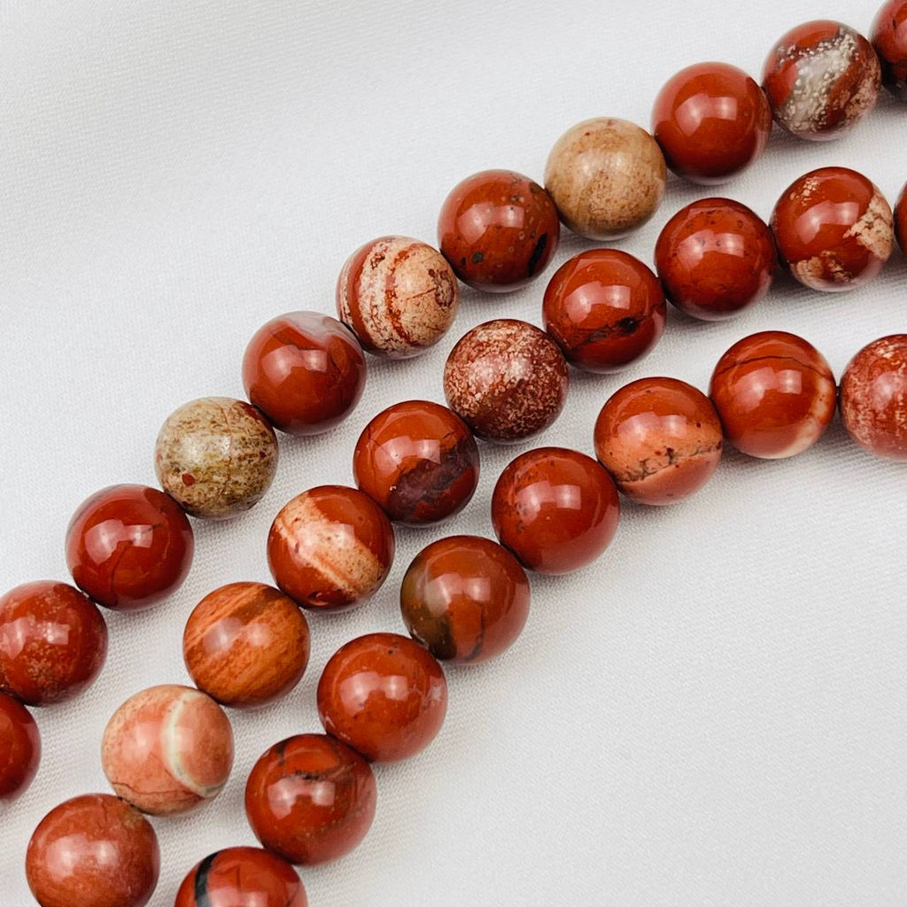 Бусины для украшений из кирпичной Яшмы 39 см