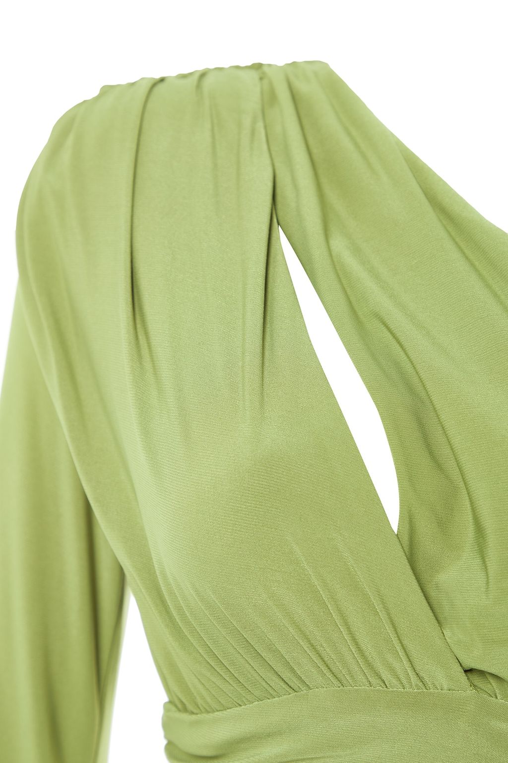 Trendyolmilla Ac?k Yesil A-Kesim Pencere/Cut Out Detayl? Orme K?sa S?k Abiye Elbise TPRSS23EL00032 фото 7