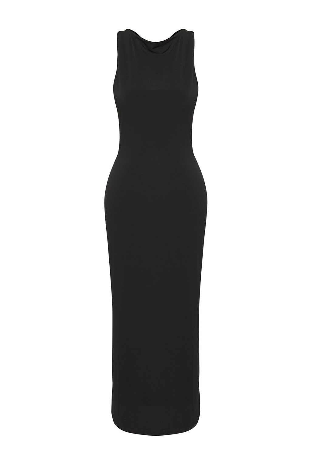 TRENDYOLMILLA Limited Edition Siyah S?rt Detayl? Bodycon Maxi Esnek Orme Elbise TWOSS25EL00484 фото 6