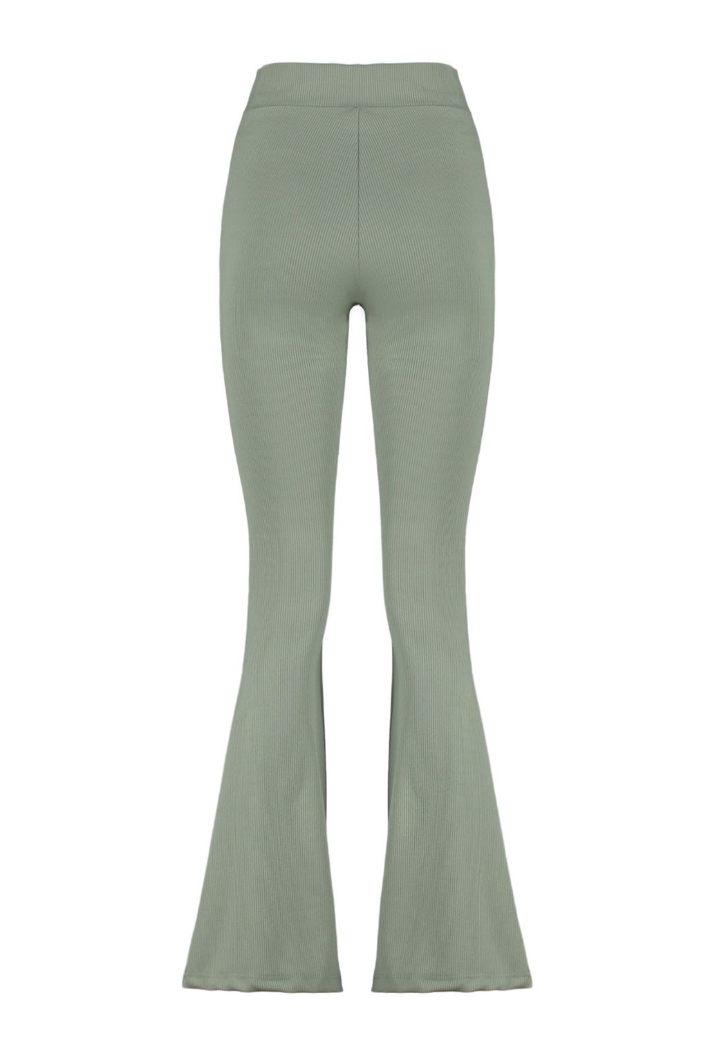 TRENDYOLMILLA Siyah Fitilli Flare/Ispanyol Paca Yuksek Bel Esnek Orme Tayt Pantolon TWOSS23PL00135  фото 8