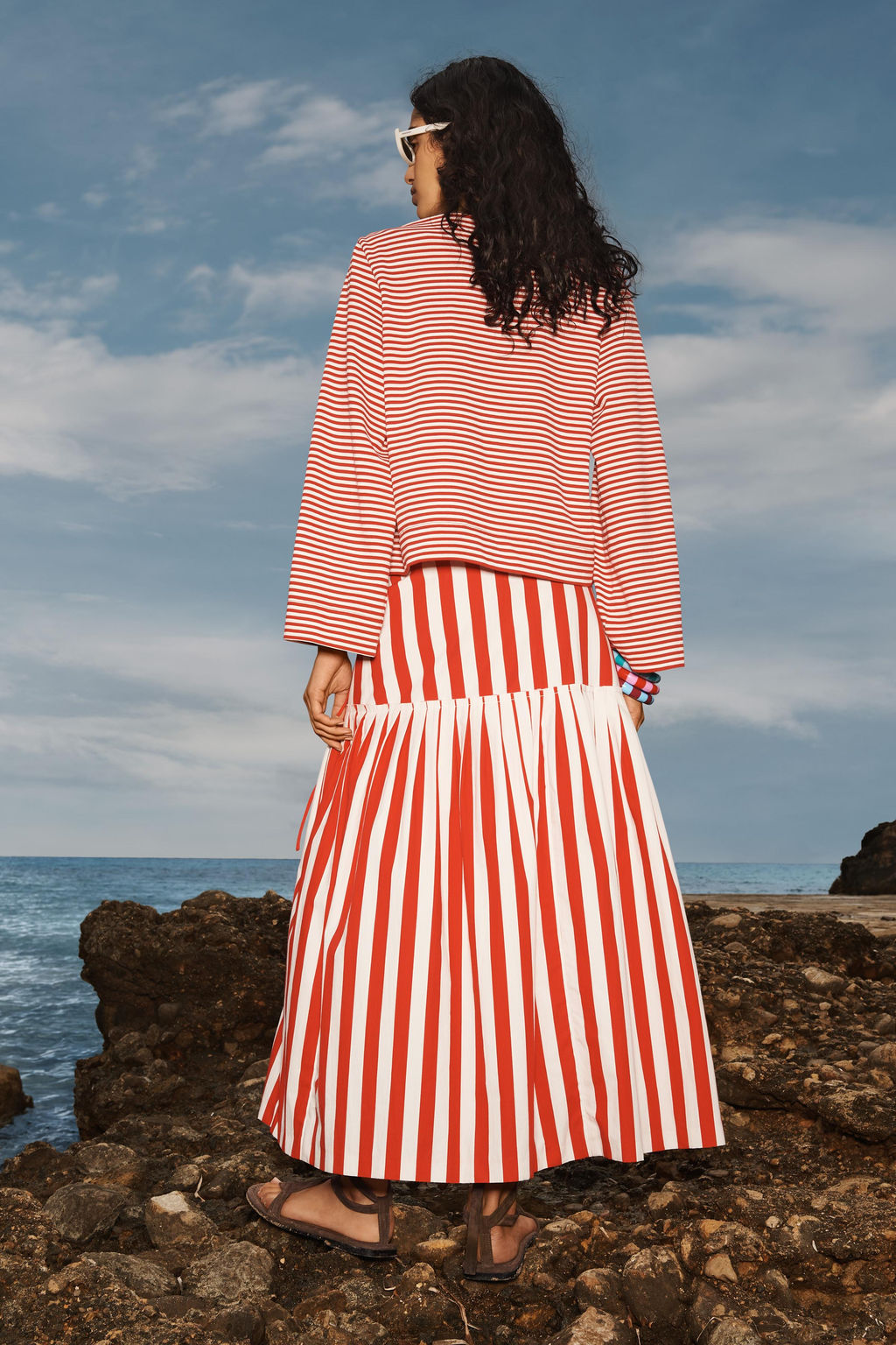 LIMITED EDITION STRIPED MIDI SKIRT - Zara фото 8