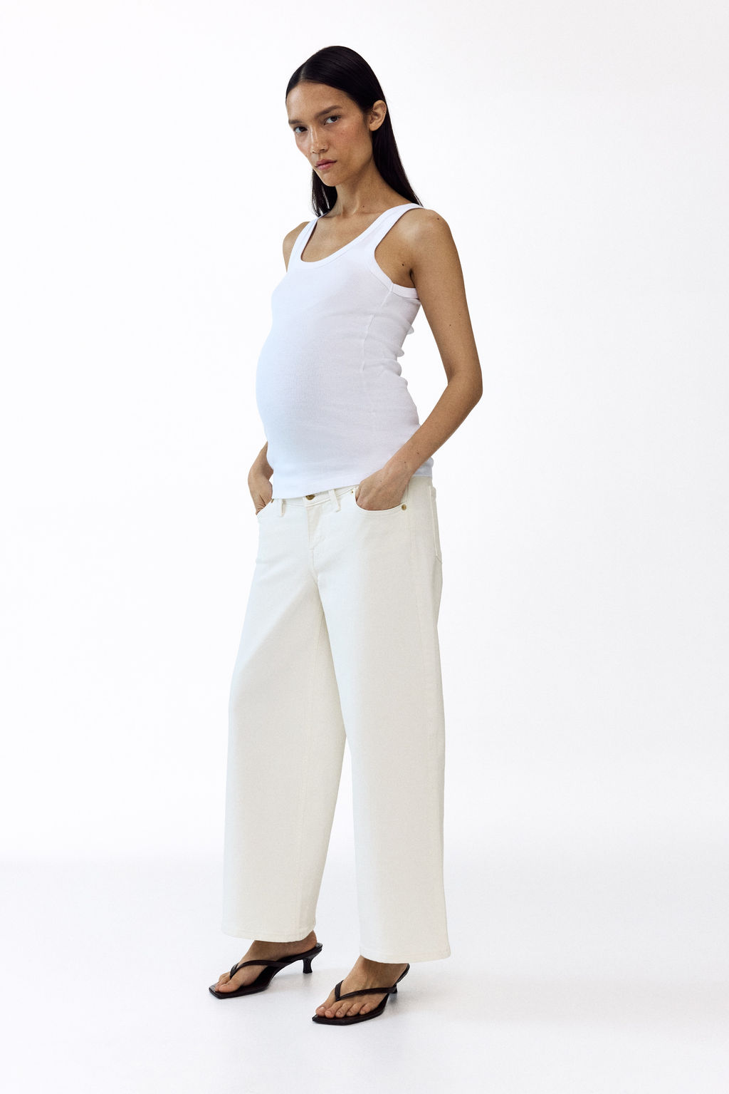 MAMA Wide Low Waist Ankle Jeans - H&m фото 7