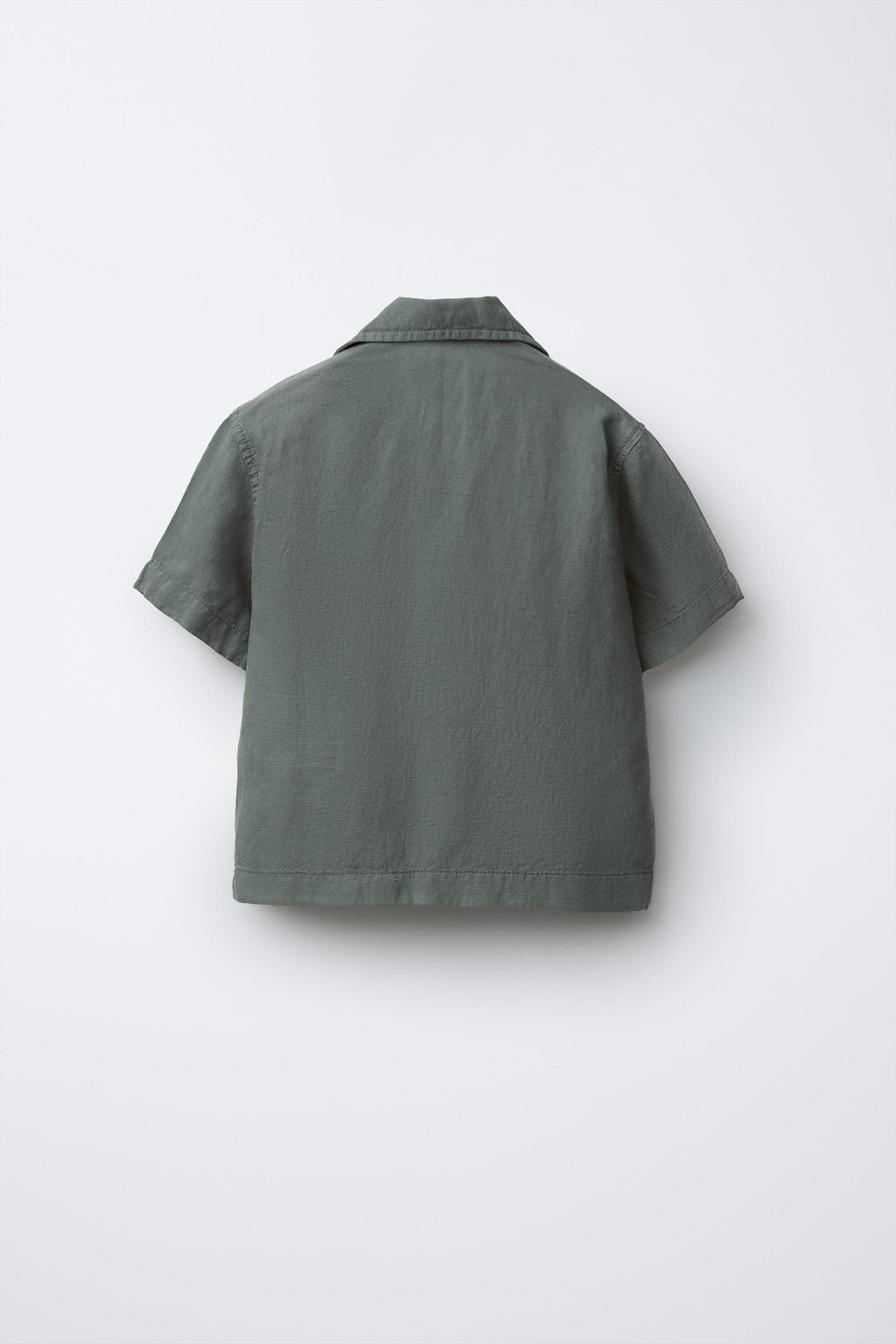 CAMISA BOWLING FLUIDA CON LINO / Marino - Zara фото 2