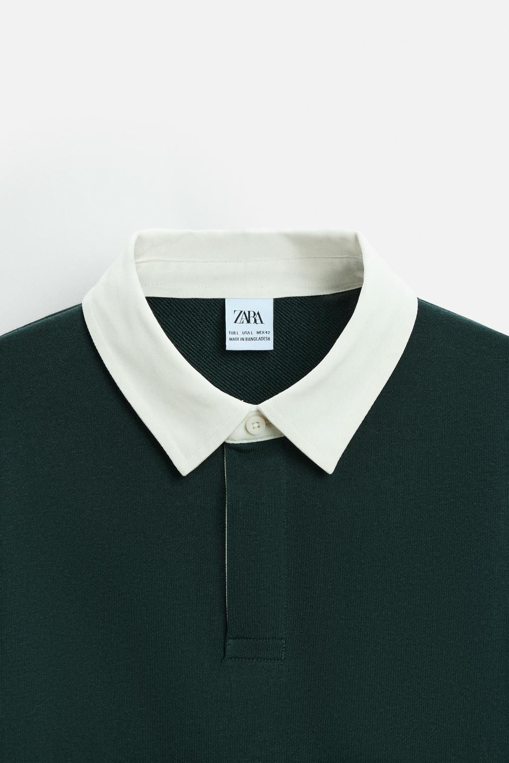 CONTRAST COLLAR POLO SHIRT - Zara фото 16