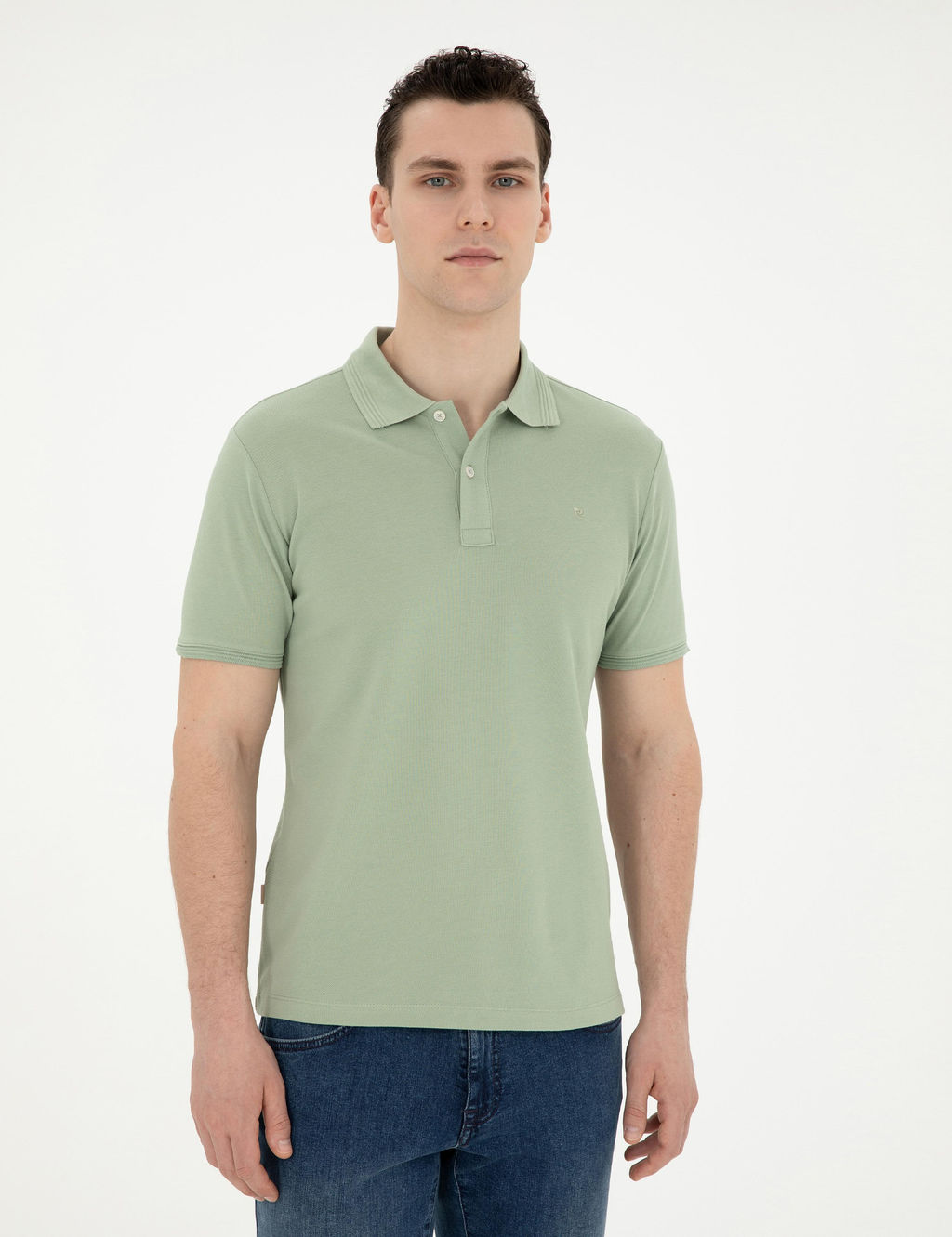 Ye_il Slim Fit Basic Ti__rt - Pierre cardin фото 10