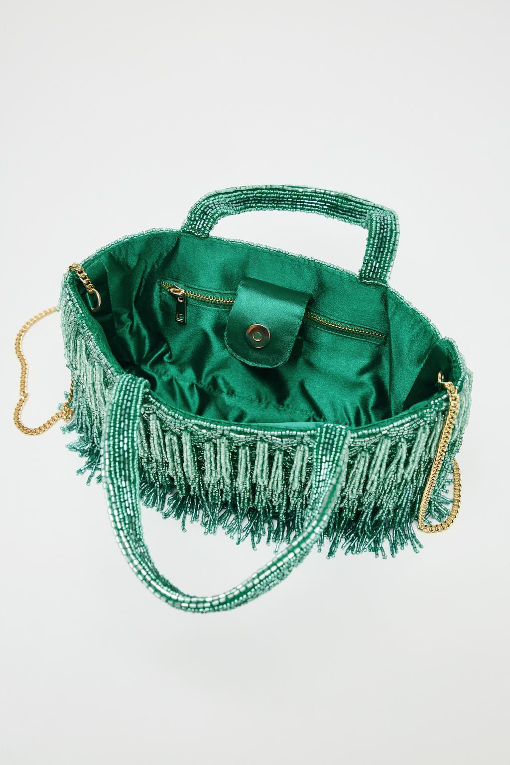 BAG WITH RHINESTONE FRINGING - Zara фото 7