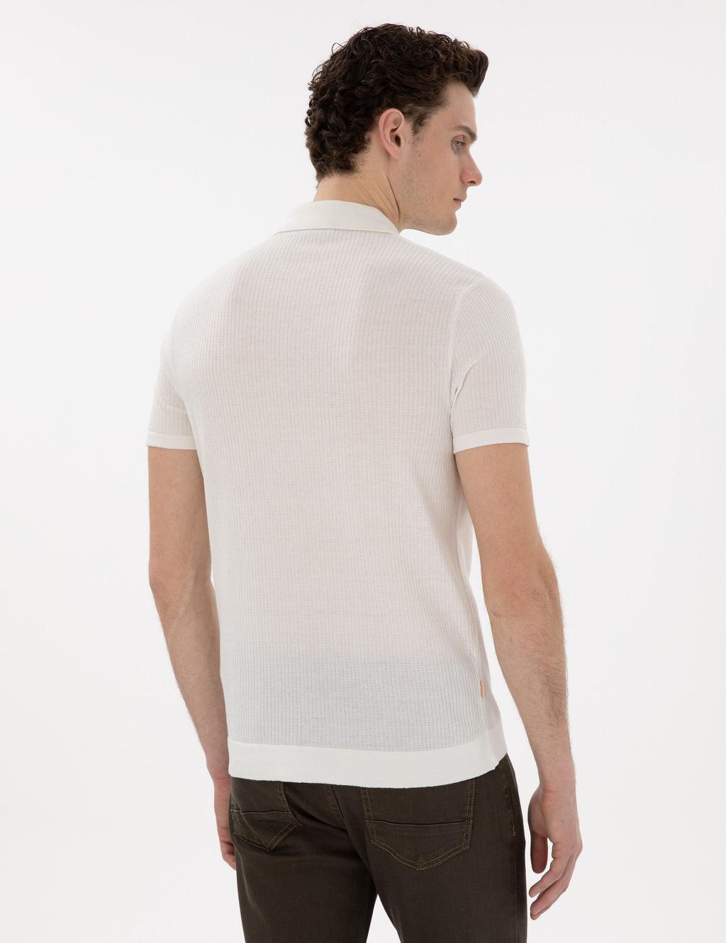 Ekru Slim Fit Fermuarl_ Polo Yaka Triko Kazak - Pierre cardin фото 5