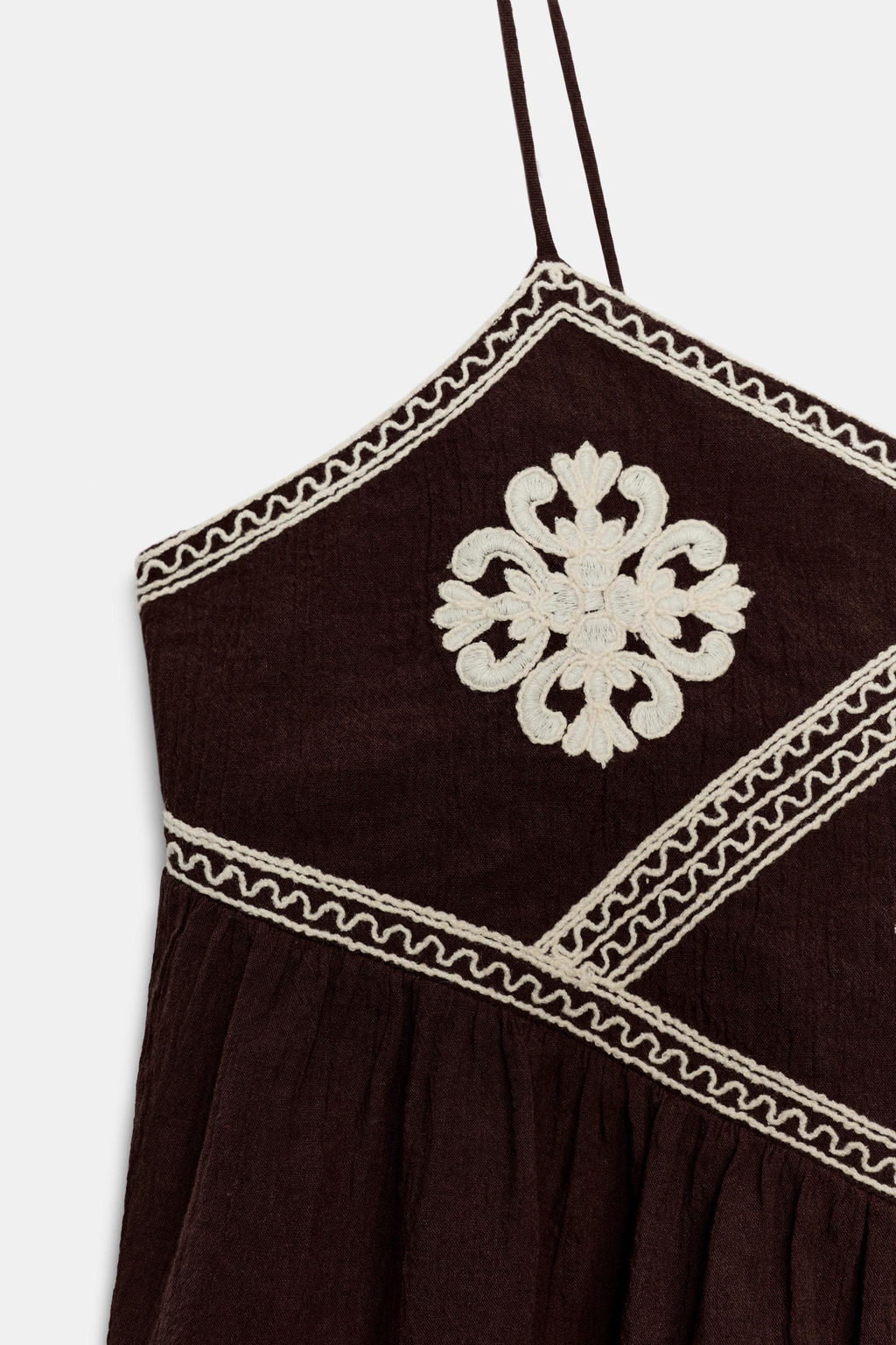 TOP TIRANTES BORDADOS / Marr?n