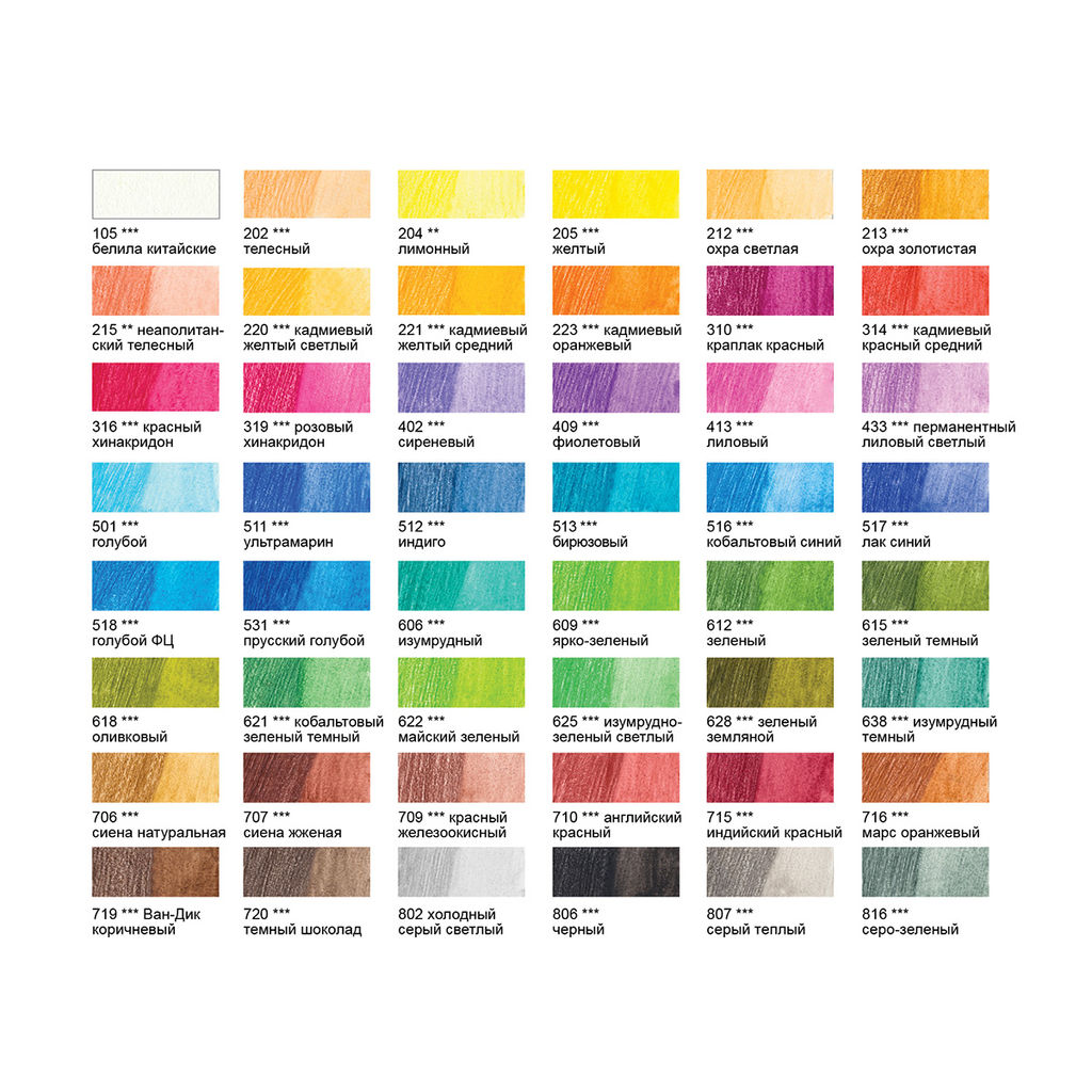 VISTA-ARTISTA Gallery VGWP-48 Акварельные карандаши набор заточенный 4 х 48 цв