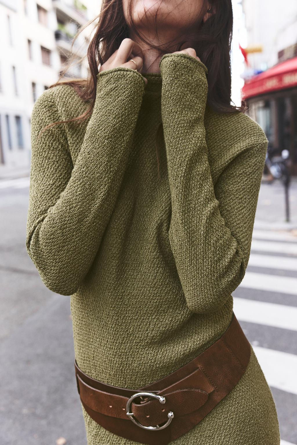 HIGH-NECK KNIT DRESS - Zara фото 3