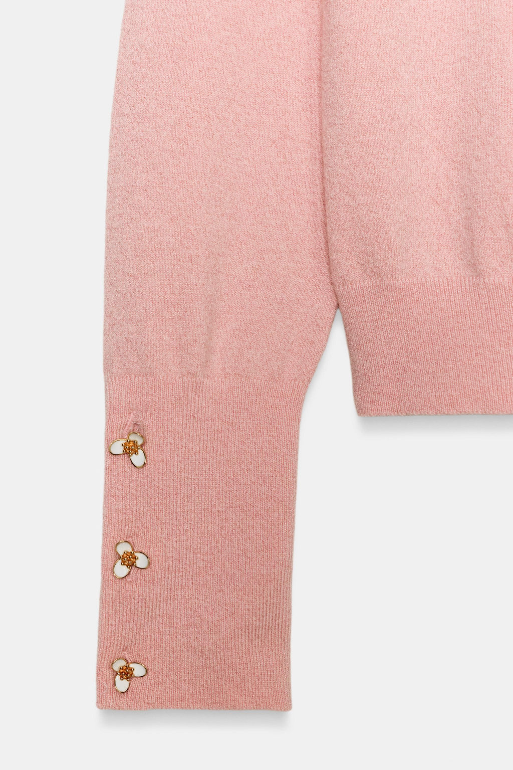 KNIT JUMPER WITH FLORAL BUTTONS - Zara фото 8