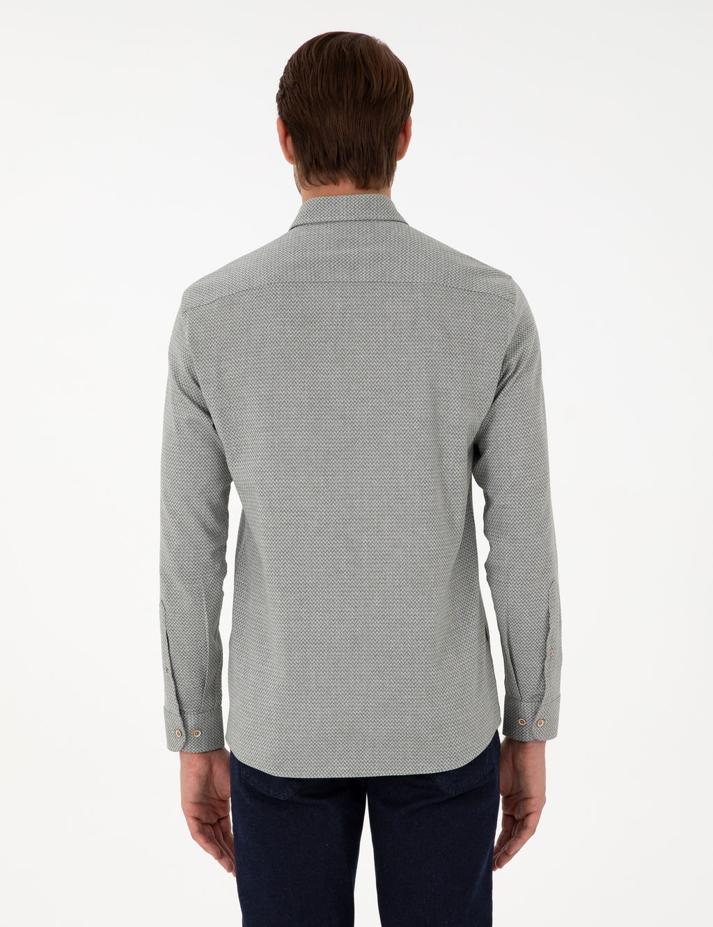 A__k Haki Slim Fit Uzun Kollu G_mlek