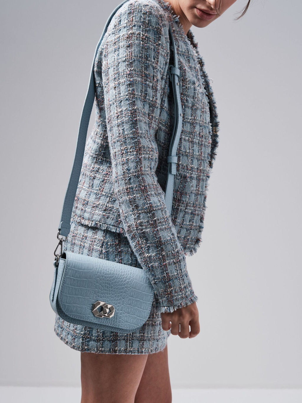 Сумка на плечо Deboro 30879 голубая вода/крок