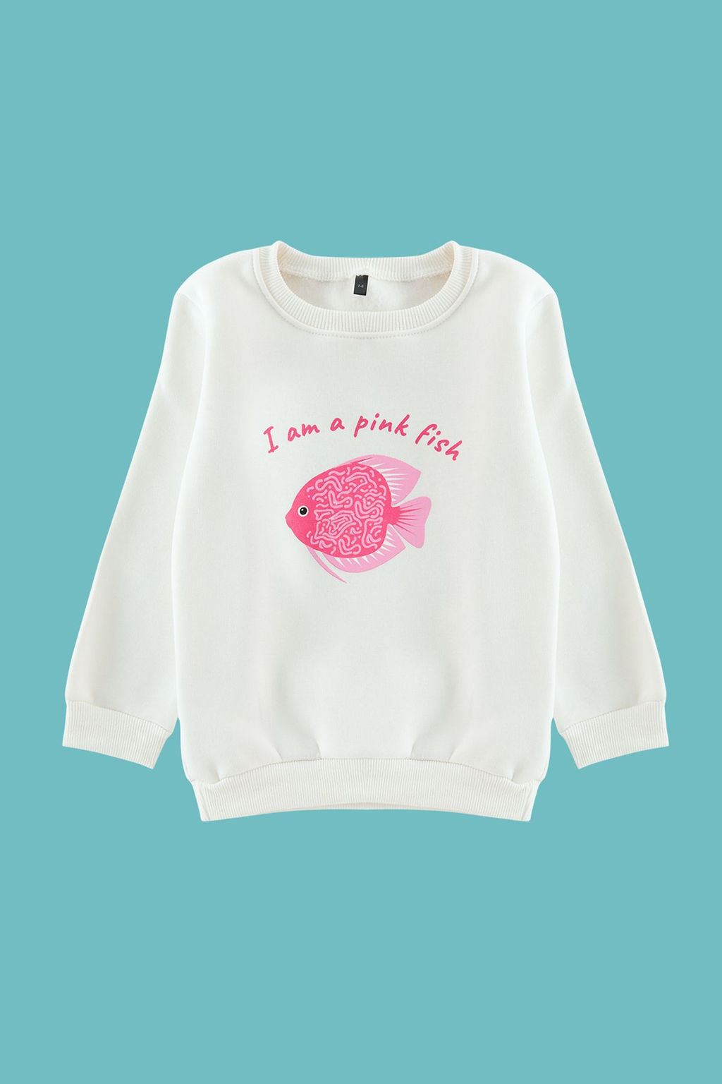 Ekru*001 K?z Cocuk Slogan Pamuklu Orme Sweatshirt TKDAW25SW00013