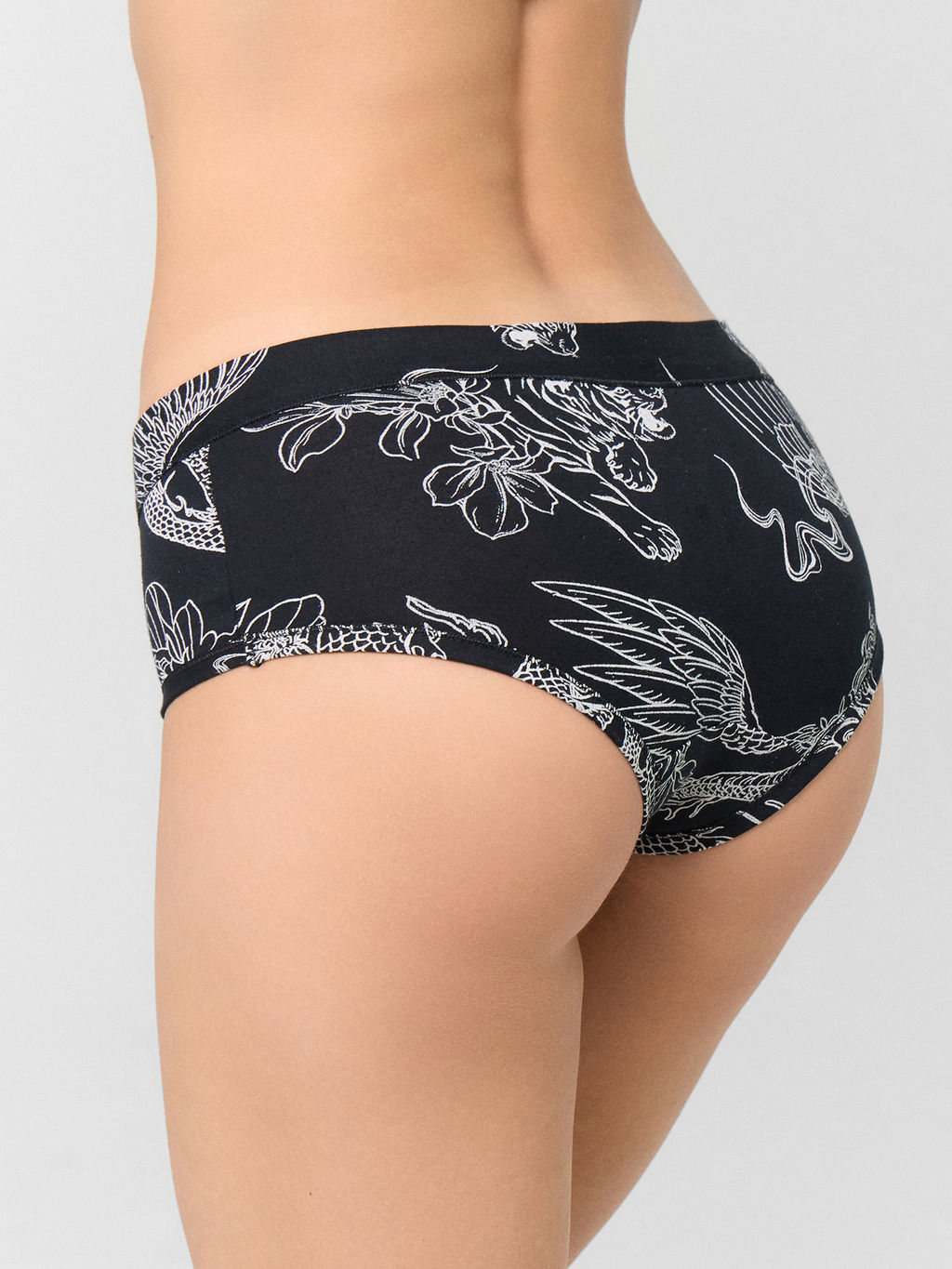 Цена за 2 штуки! Трусы шорты женские черные с принтом - Mark formelle фото 4