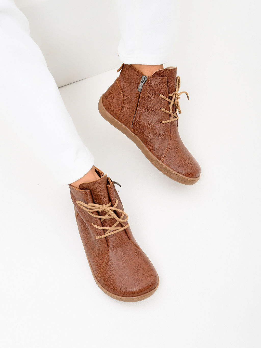 Босоногие ботинки 352.NATAbr.Коньяк/мех