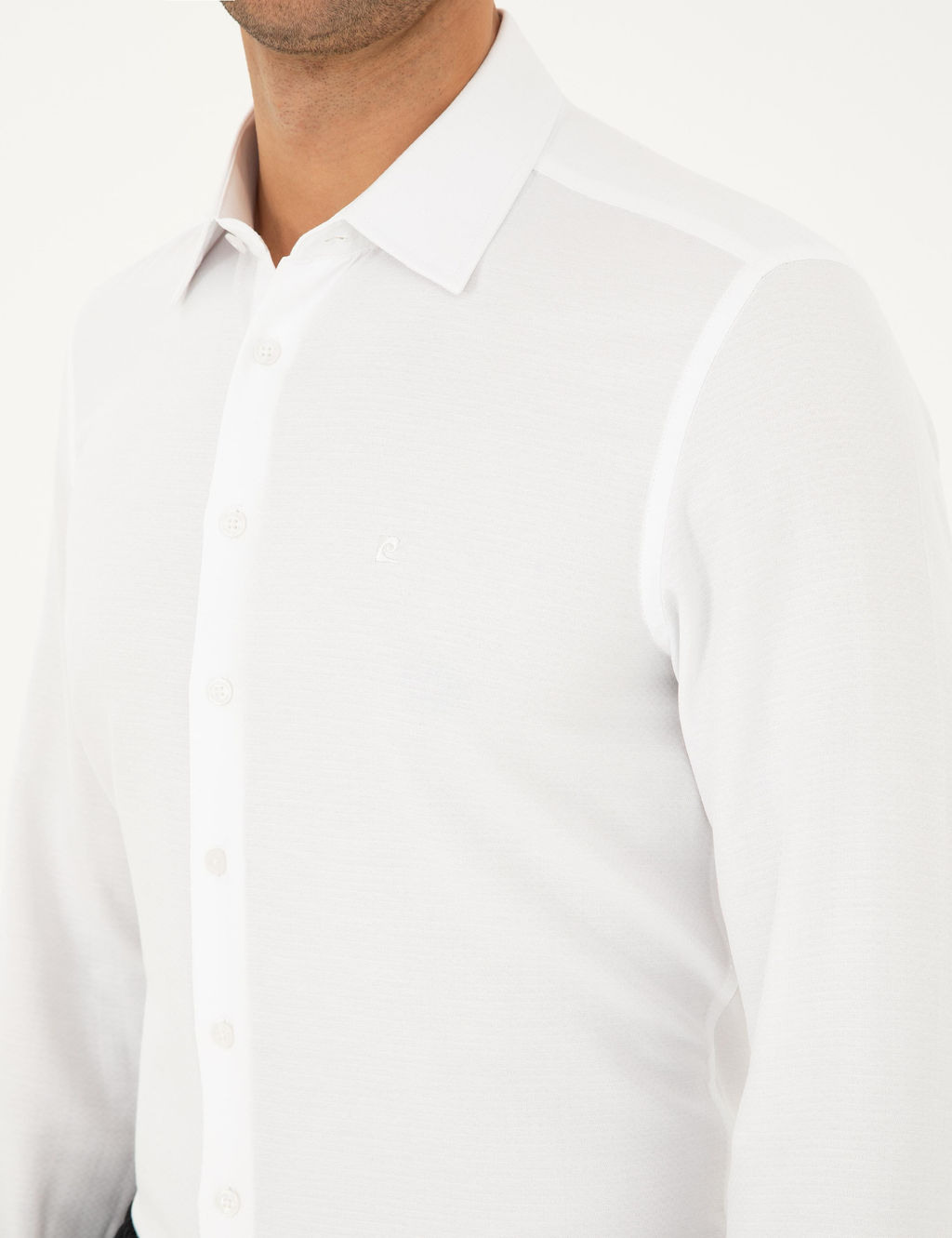 Beyaz Arm_rl_ Slim Fit Uzun Kollu G_mlek