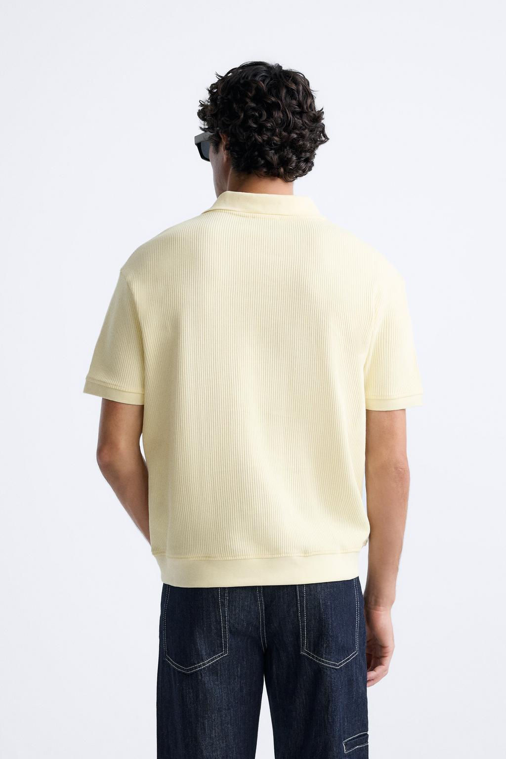 TEXTURED POLO SHIRT WITH RIBBED TRIMS - Zara фото 39