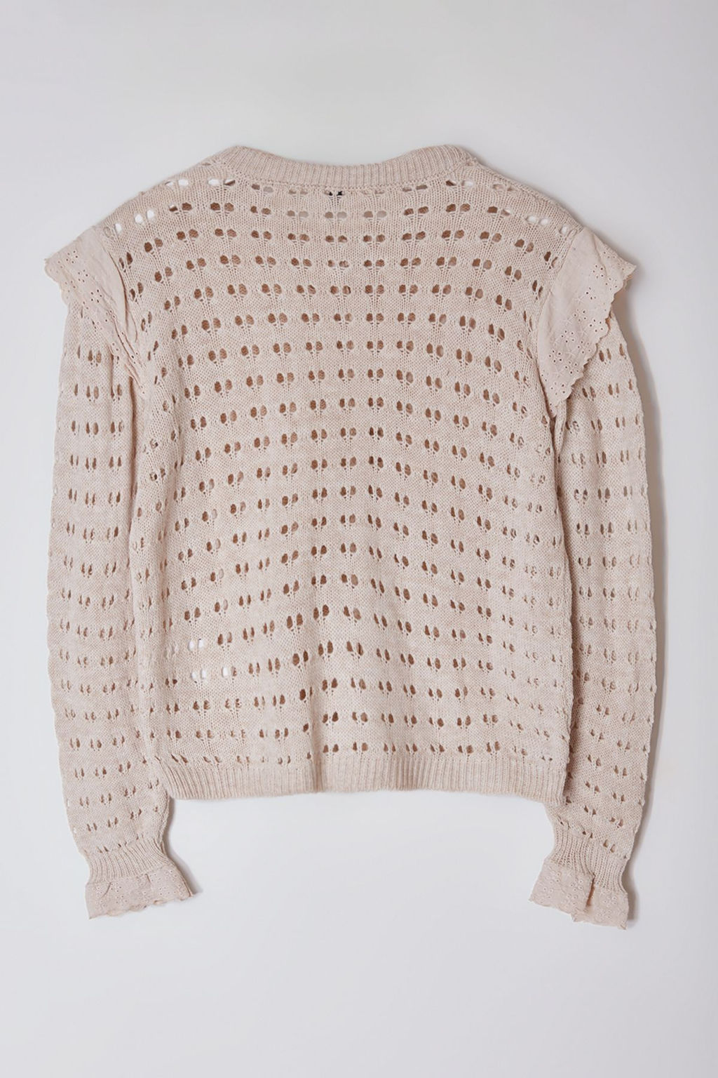 TRENDYOLMILLA Ekru Dantel Detayl? Ajurlu/Delikli Triko H?rka TWOAW25HI00293  фото 7