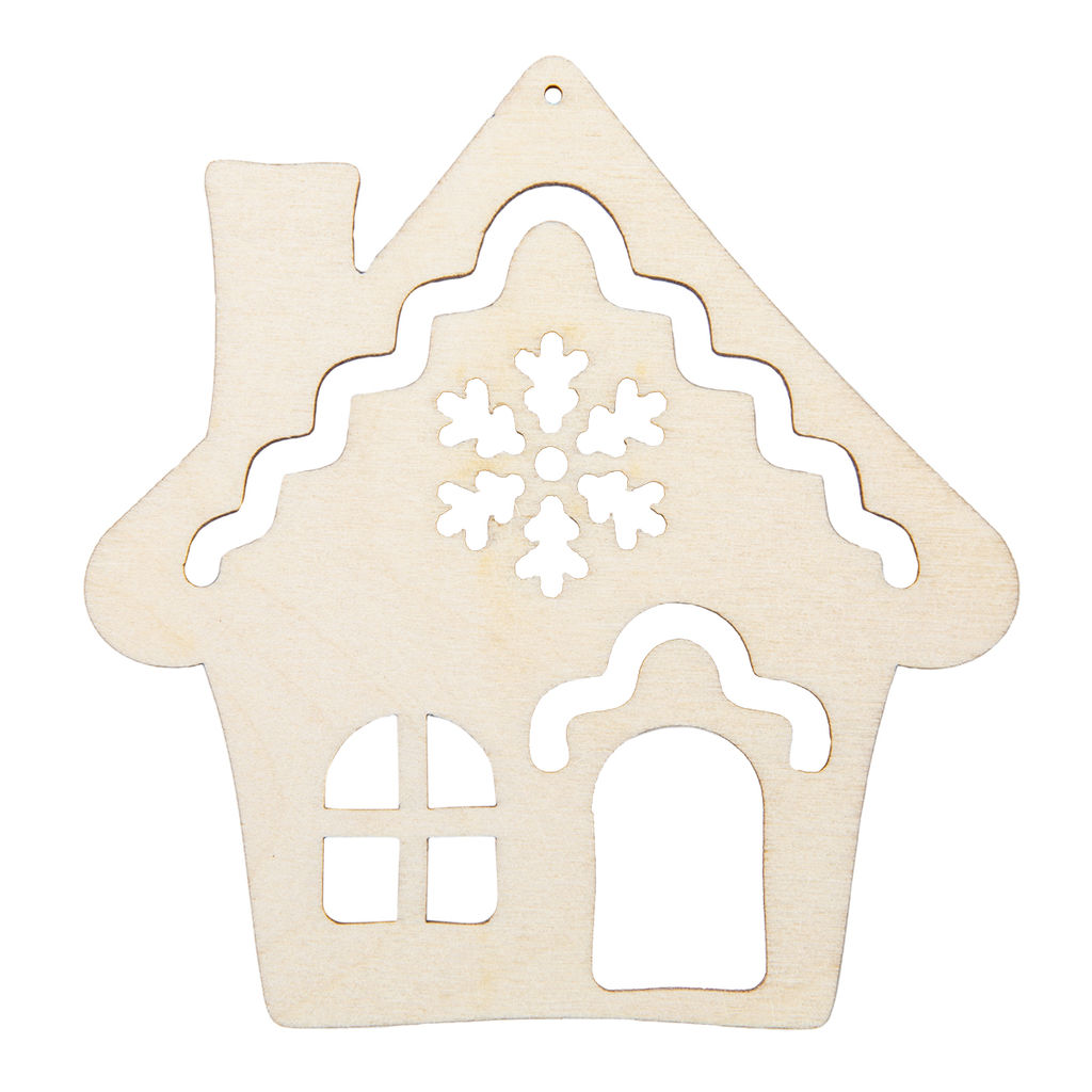 Заготовка для декорирования Mr. Carving ВД-1197 Подвеска фанера 8 х 9 х 0.3 см Избушка резная №1 (8.5х9см.)