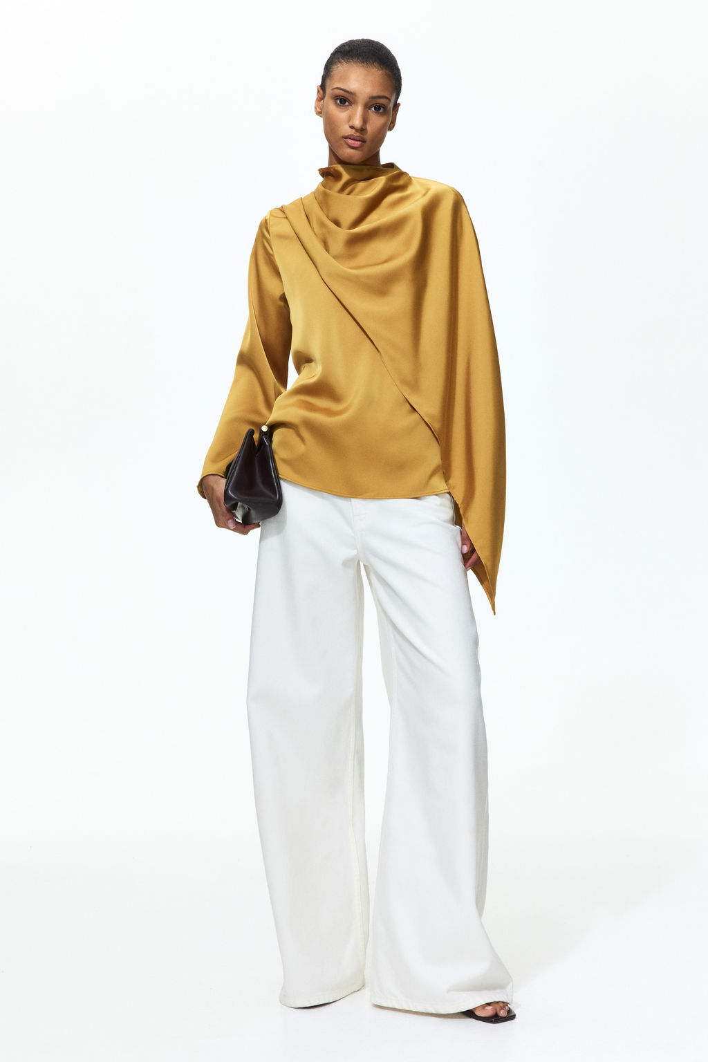 Blusa de sat?n con detalle de chal - H&m фото 8