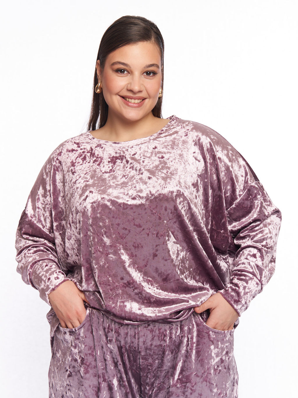 Бархатный костюм KO33511PUR39