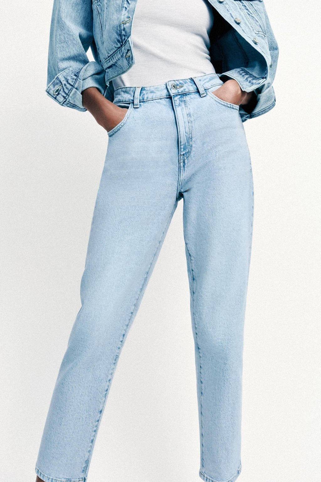 JEANS Z.01 MOM FIT TIRO ALTO / Azul claro - Zara фото 11