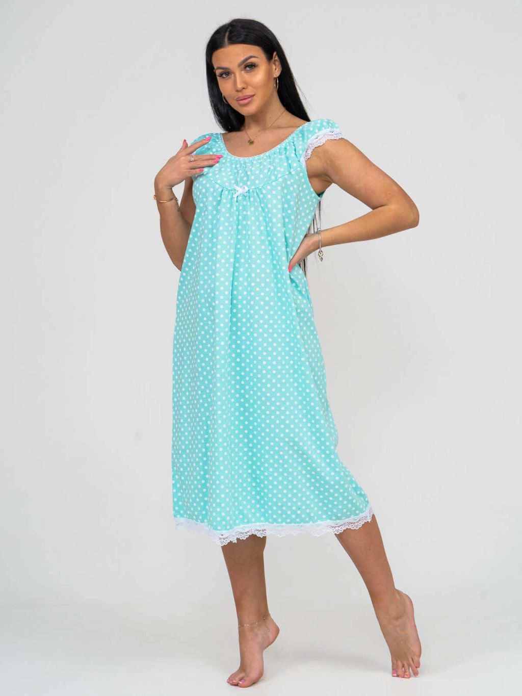 Ночная сорочка женская, цвет бирюзовый