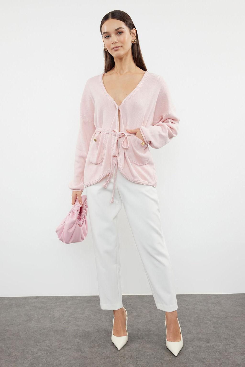 Pembe Baglama Detayl? Triko H?rka TWOAW25HI00128 - Trendyolmilla фото 2