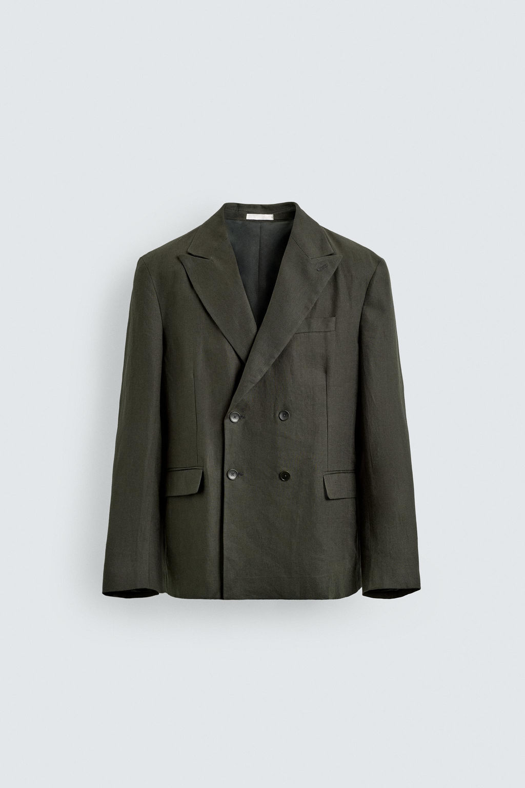 BLAZER CRUZADA 100% LINO / Khaki - Zara фото 7