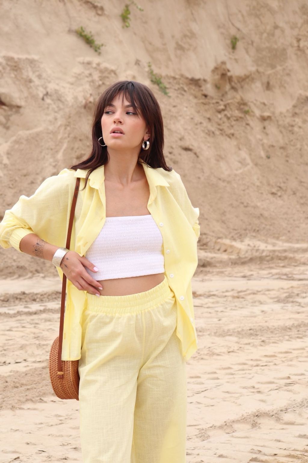 7010 Костюм летний с кюлотами лимонный - Martichelli фото 5