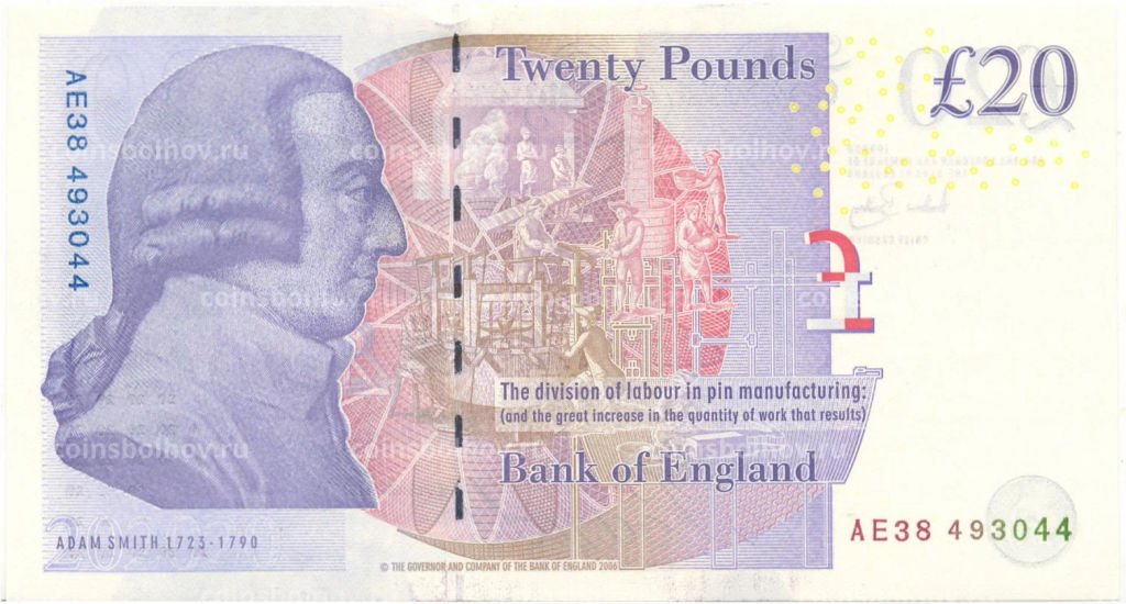 Банкнота 20 фунтов 2006 года Великобритания