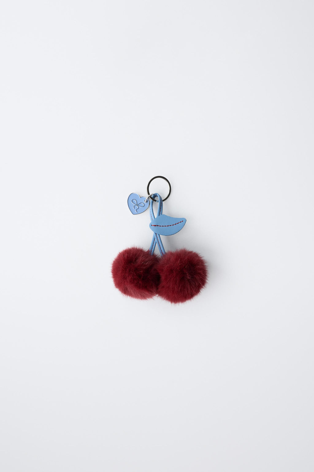 FAUX FUR CHERRY KEY RING