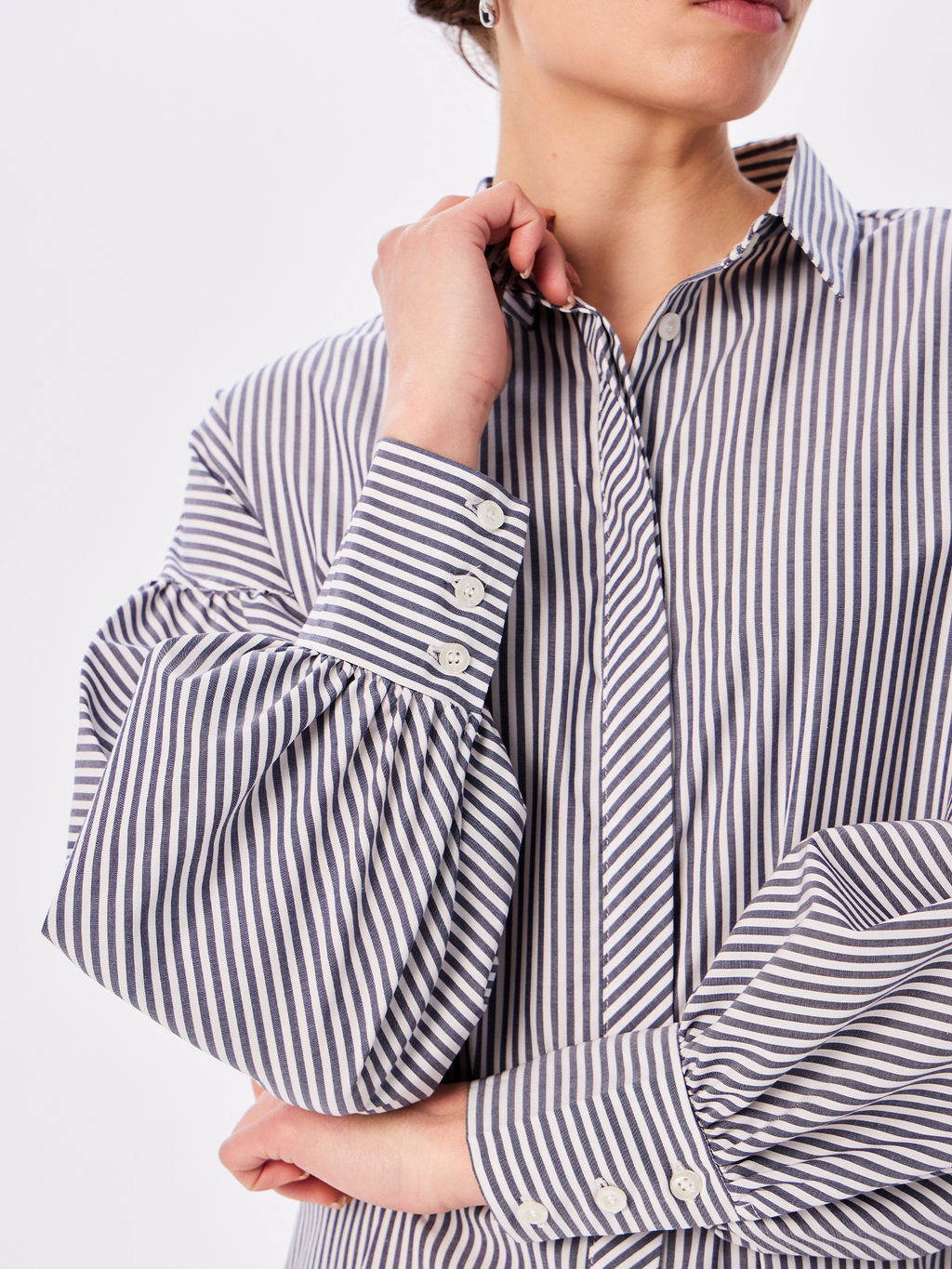 Блузка женская дл. рук. KATHARINA KROSS KK-B-006P-серая полоска  фото 2