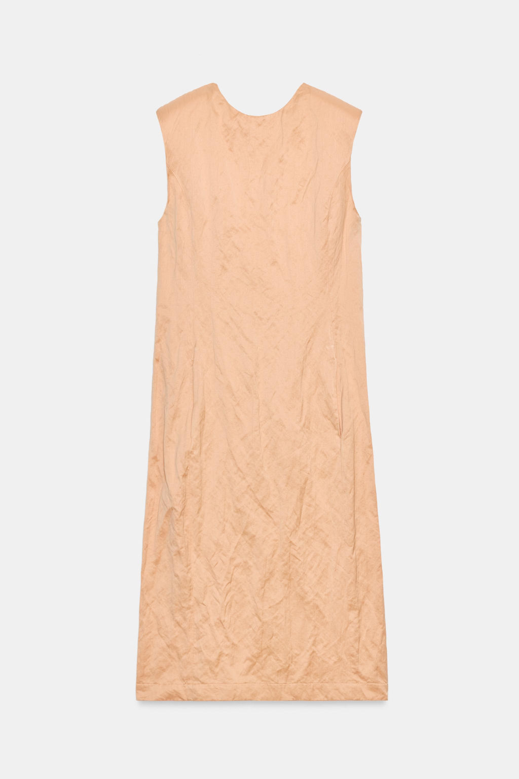 VESTIDO MIDI EFECTO ARRUGADO ZW COLLECTION / Salm?n claro - Zara фото 3