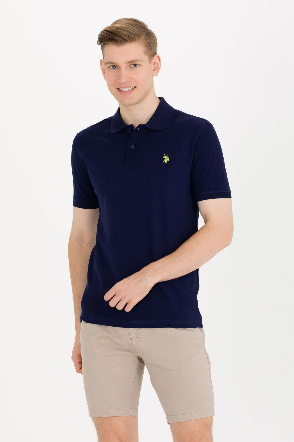 U. S. Polo Assn Мужская темно-синяя базовая футболка с воротником-поло - U.s. polo assn фото 14